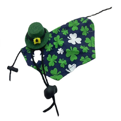 Adjustable Bearded Dragon Costume Lizard Hat with Cloak for Reptiles Small Animals Saint Patricks Day Dress Up Accessory