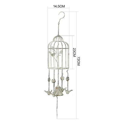 Bird Cage Style Outdoor Wind Chime Cast Iron Birdhouse Garden Bell Décoration De Jardin Carillon à Vent Japonais 윈드벨