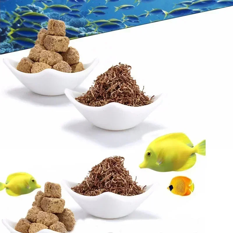 YEE Freeze Dried Artemia Salina Red Blood Worm Fish Food Feed for All Kinds of Tropical Aquarium Small Food