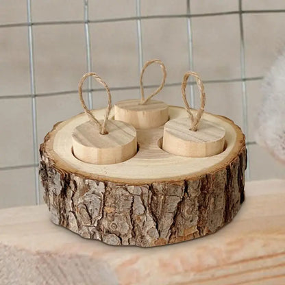 Hamster Enrichment Foraging Toys Wooden Snuffle Rabbit Toy Wooden Interactive Enrichment Treat Dispenser For Gerbils Rats