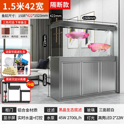 XL ultra-white glass fish tank living room large bottom filter ecological aquarium household arowana tank