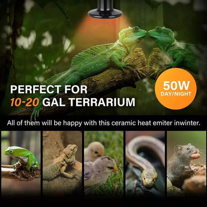 1pcs Ceramic Heat Emitter Night Heat Lamp Bulbs For Bearded Dragon Gecko Lizard Snake Chicken R0k8