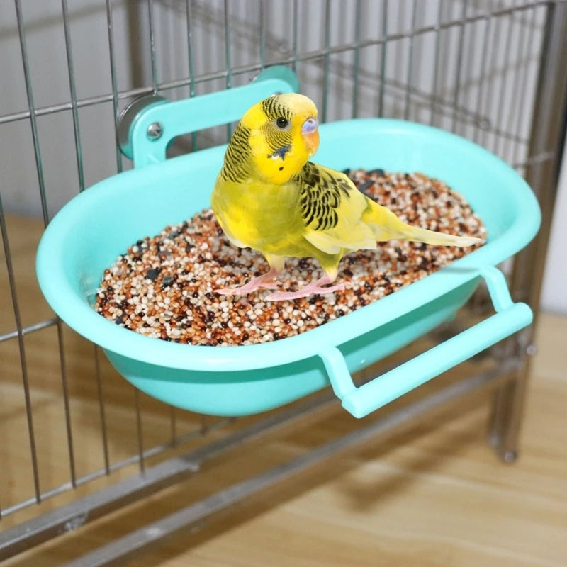 Screw Bird Bathtub for Parrots Birdcage Hanging Shower Basin Parrot Bathing Tray Cage Bathing Tub for Various Size Bird