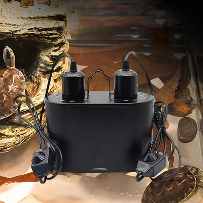 Double Reptile Light Fixture Lighting Accessories Uvb Light Heat Lamp for Reptile Tortoise Turtle Tank Amphibians Bearded Dragon