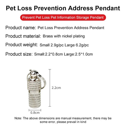 Pet address tags, pet ID tags, anti-loss cat/dog tags, metal nameplates single pet tags