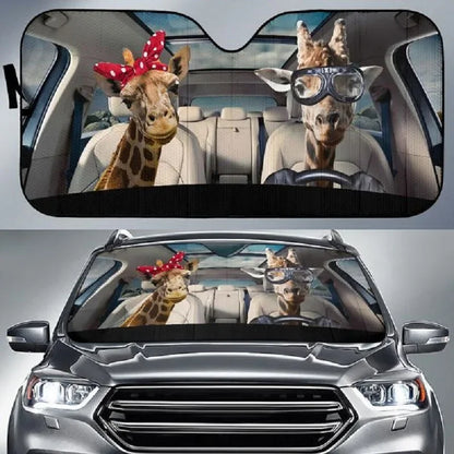 Lovely Hamsters Family Pattern Car Accessories Universal Car Windshield UV And Heat Car Sun Shade For Windshield