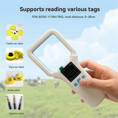 Animal RFID Reader 134.2Khz/125Khz Pet ID Scanner Animal Tag Reader Bluetooth Handheld Mini Scanner for Dog Cat