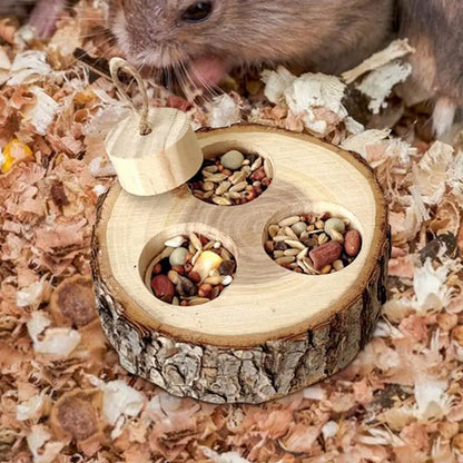 Hamster Enrichment Foraging Toys Wooden Snuffle Rabbit Toy Wooden Interactive Enrichment Treat Dispenser For Gerbils Rats