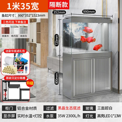 XL ultra-white glass fish tank living room large bottom filter ecological aquarium household arowana tank