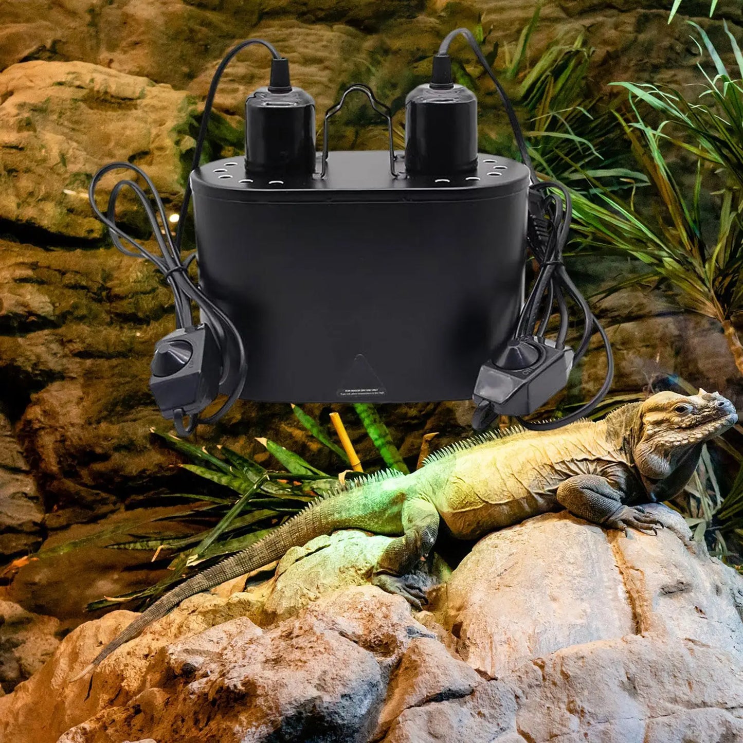Double Reptile Light Fixture Lighting Accessories Uvb Light Heat Lamp for Reptile Tortoise Turtle Tank Amphibians Bearded Dragon