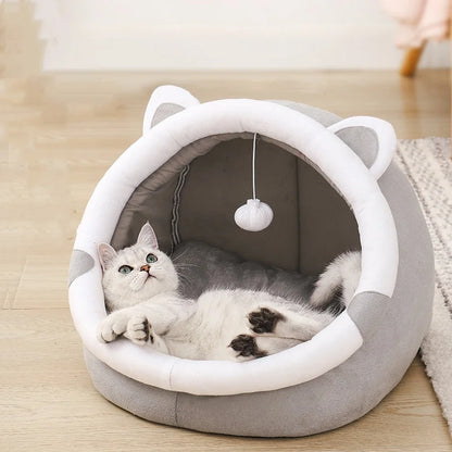 Cute Semi-Closed Cat Nest Bed
