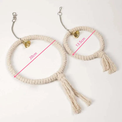 Cage Hanging Toy Chew Play Toy Boredom Breaker Perches Circle Ring Stand Parrot Ringing Cotton Rope Swing