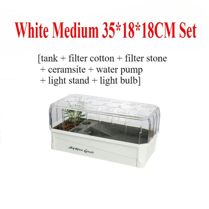 Plastic Transparent Turtle Tank House with Areas To Breed Feed Swim Bask Indoor Enclosure Water Turtles Cage Reptile Habitat