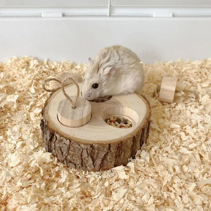 Hamster Enrichment Foraging Toys Wooden Snuffle Rabbit Toy Wooden Interactive Enrichment Treat Dispenser For Gerbils Rats