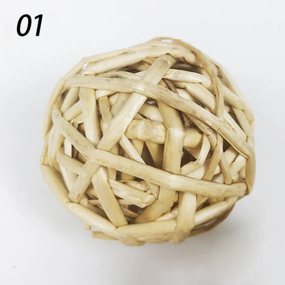 7CM Rabbit Ball Toys Bunny Treats Toys For Teething Small Animal Chew Toys Grass Ball For Dwarf Hamster Rabbits Guinea Pigs Ger
