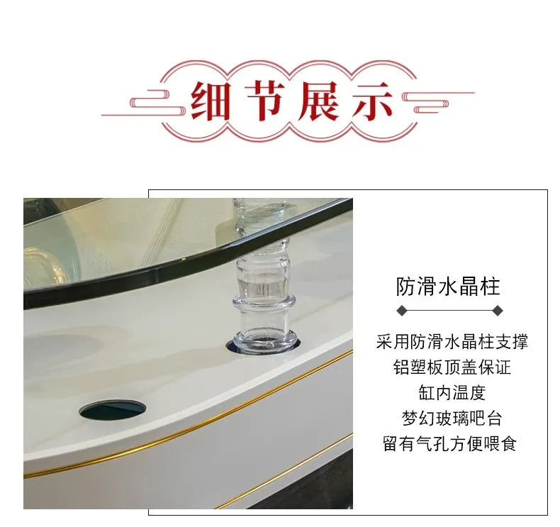 ZK Super White Fish Tank Aquarium Living Room Floor Home Partition Screen Bottom Filter Fish Tank