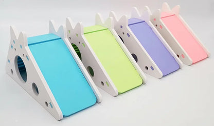 Bird Slide Toy Hamster Hideout House Parrot Cage Accessories Guinea Pig Wooden Cave Slide with Stairs Toy Small Animals Supplies