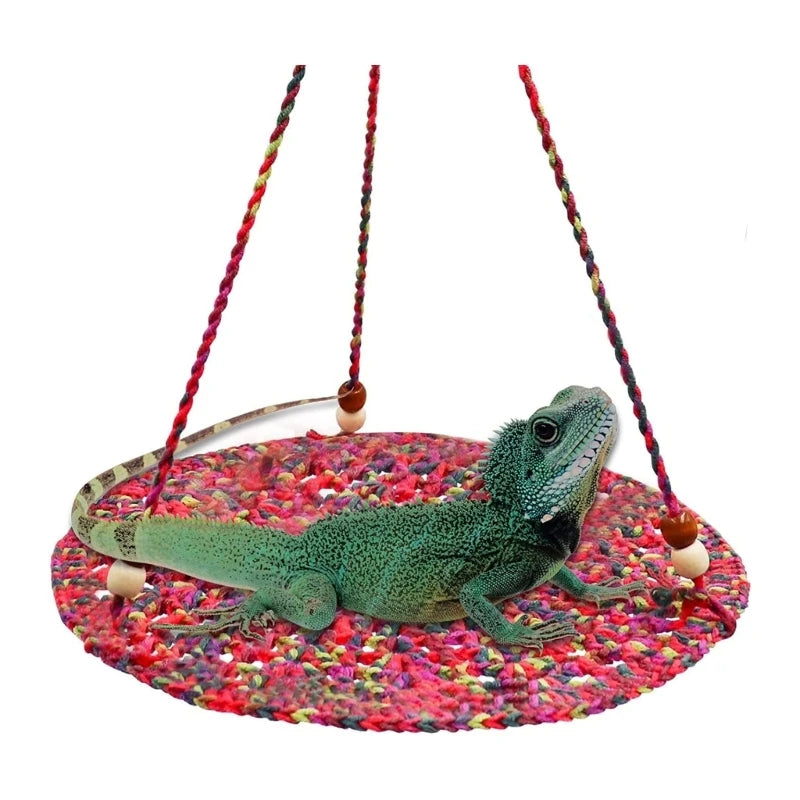 Hammock for Large Small Bearded Dragons Geckos Lizards Snake Crocheted Climbing Hammock Climbing Bed