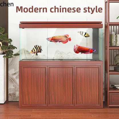 XL ultra-white glass fish tank living room large bottom filter ecological aquarium household arowana tank
