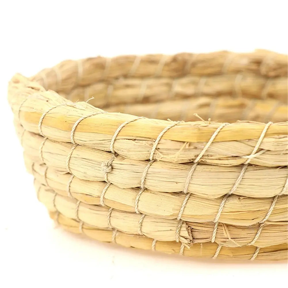 1pc Natural Handmade Straw Bird Nest Pigeon House Parrot Nest Warm Pet Bedroom Courtyard Small Animal Bird Cages