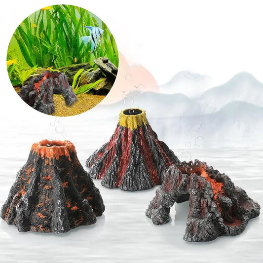 Creative Volcanic Landscape Ornaments Aquarium Crafts Volcanic Eruption Fish Tanks Fish And Shrimp Shelters House Decorations