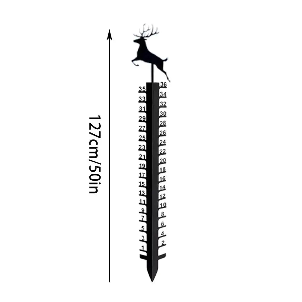 Snow Stakes Deer Bird Design Snow Gauge Cute Animal Garden Decor Christmas Decoration Handmade Metal Snow Gauge Garden Stakes