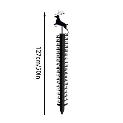 Snow Stakes Deer Bird Design Snow Gauge Cute Animal Garden Decor Christmas Decoration Handmade Metal Snow Gauge Garden Stakes