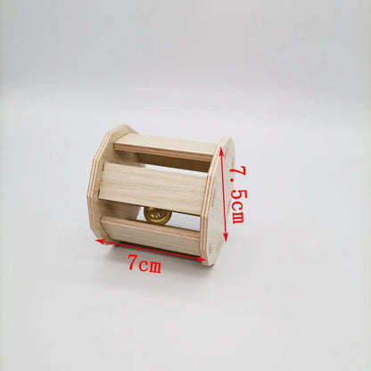 Hamster House DIY Hamster Wooden Gerbil Hideout House Canary Seesaw Pet Sport Wheel Exercise Toy Small Animal Toys