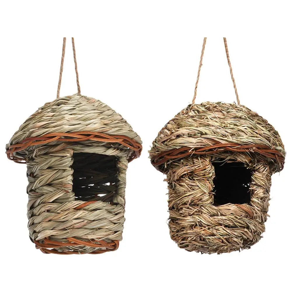 Handwoven Straw Bird Nest Parrot Hatching Outdoor Garden Hanging Hatching Breeding House Nest Bird Accessory
