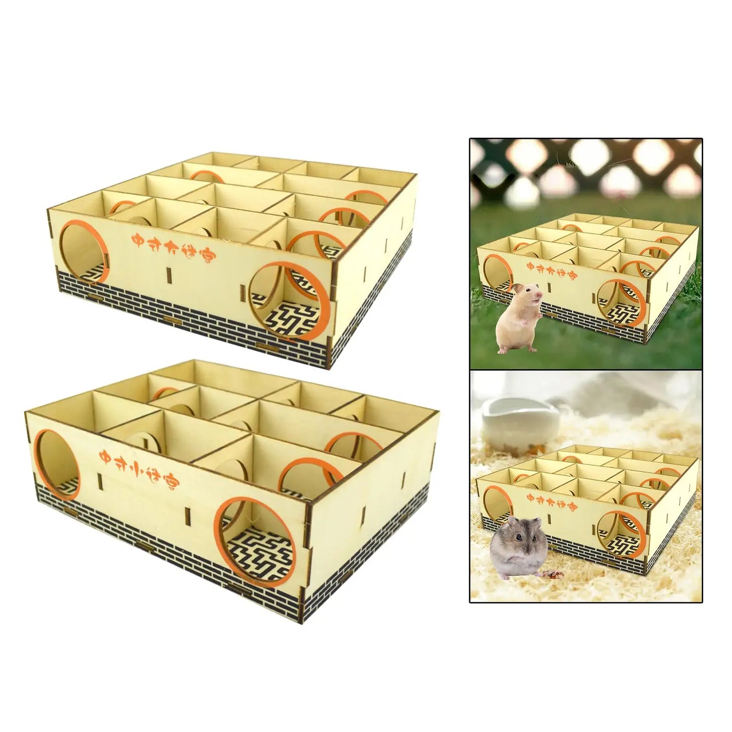Hamster Maze Gerbils Wood House Activity Sport Mouse Exploring Toys Hideout House Labyrinth Puzzle Toy Small Pet Hideout Tunnel