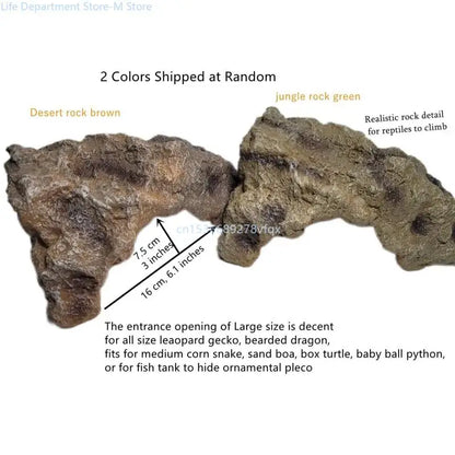 Fish Hiding Rock Cave Aquarium for Turtle Basking Hide Habitat Shelter Decorations Snake Terrarium Orname