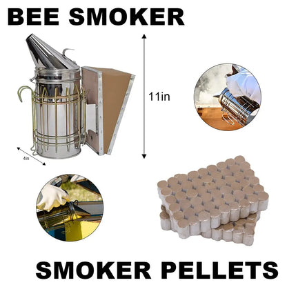 Starter Kit 10-Frame Bee Boxes and Frames Starter Kit Wax Coated Bee Hives and Supplies Starter Kit Including Beekeeping Tools K