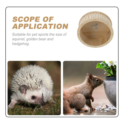 Gerbil Toy Wood Silence Wheel Hamster Running Track Rollers Hamsters Exercise Spinners Pet Mice Race Furniture