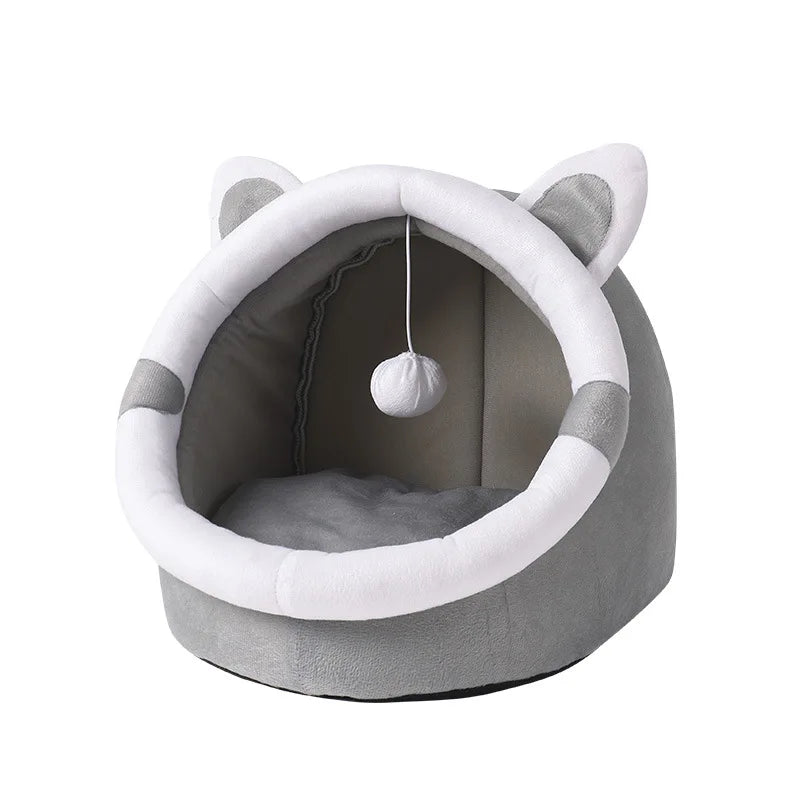 Cute Semi-Closed Cat Nest Bed