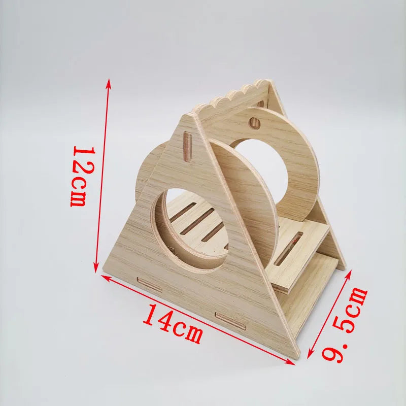 Hamster House DIY Hamster Wooden Gerbil Hideout House Canary Seesaw Pet Sport Wheel Exercise Toy Small Animal Toys