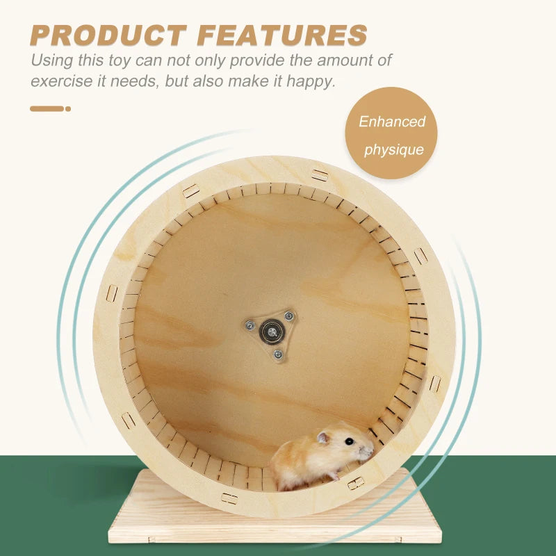 Gerbil Toy Wood Silence Wheel Hamster Running Track Rollers Hamsters Exercise Spinners Pet Mice Race Furniture