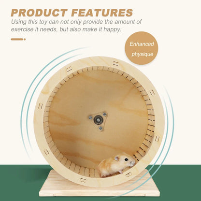 Gerbil Toy Wood Silence Wheel Hamster Running Track Rollers Hamsters Exercise Spinners Pet Mice Race Furniture