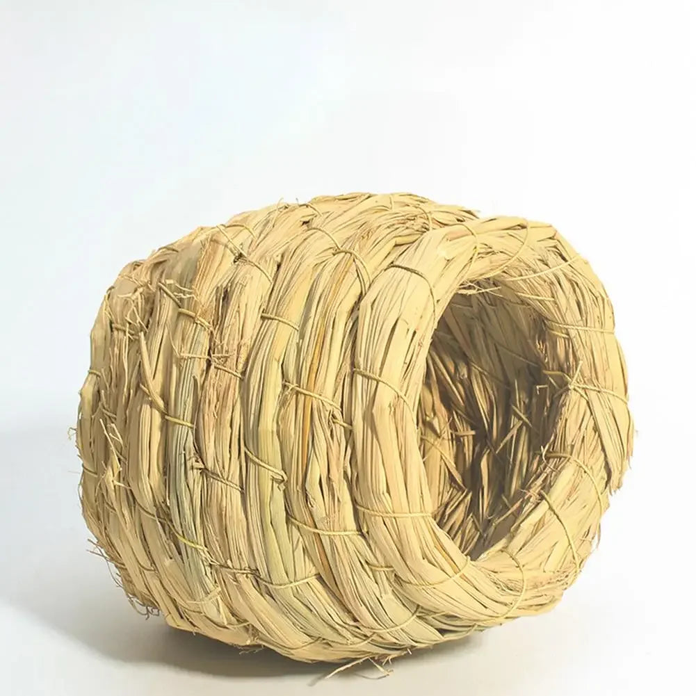 1pc Natural Handmade Straw Bird Nest Pigeon House Parrot Nest Warm Pet Bedroom Courtyard Small Animal Bird Cages