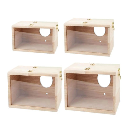 Parakeet Nesting Box, Bird Nesting Box with Viewing Window, Hanging House,