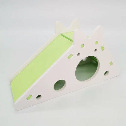 Bird Slide Toy Hamster Hideout House Parrot Cage Accessories Guinea Pig Wooden Cave Slide with Stairs Toy Small Animals Supplies