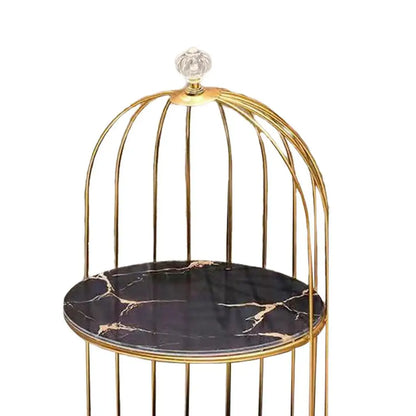 Nordic Metallic Bars Make up Bird Cage Storage Cosmetic Desk Stand Shelf Art