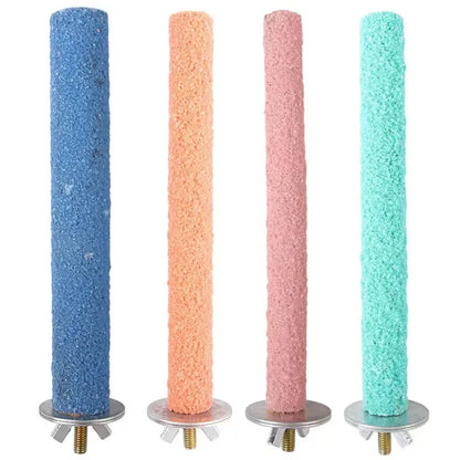 Colored Quartz Sand Pet Parrot Raw Wood Fork Tree Branch Stand Rack Squirrel Bird Hamster Branch Perches Chew Bite Toys Stick
