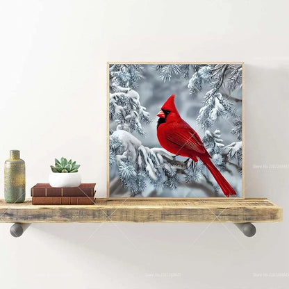 Birds Cardinal On Branch New Arrivals Diamond Paintings Snowy Tree Scenery Full Rhinestones Crafts Supplies Adults Home Decor