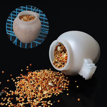 2pcs Mini Bird Parrot Food Bowl Water Bowl Feeder Plastic Pigeons Birds Cage Sand Cup Feeding Holder Bird Feeder Outdoor