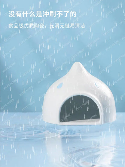 Hamster Nest Water Drop Ceramic Sleeping Nest Cooling House Small Igloo Rabbit Summer Supplies