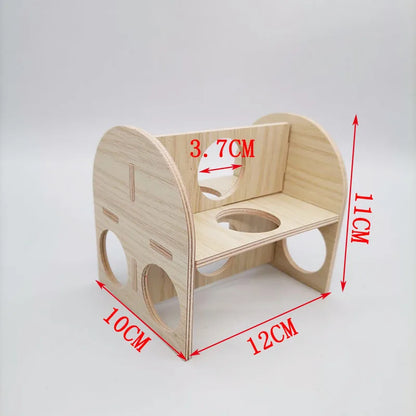 Hamster House DIY Hamster Wooden Gerbil Hideout House Canary Seesaw Pet Sport Wheel Exercise Toy Small Animal Toys