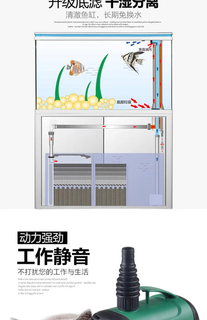 XL fish tank medium bottom filter goldfish tank household floor glass ecological large fish tank