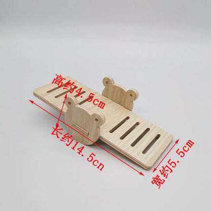 Hamster House DIY Hamster Wooden Gerbil Hideout House Canary Seesaw Pet Sport Wheel Exercise Toy Small Animal Toys
