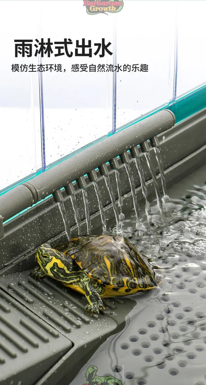 Plastic Transparent Turtle Tank House with Areas To Breed Feed Swim Bask Indoor Enclosure Water Turtles Cage Reptile Habitat