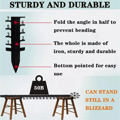 Snow Stakes Deer Bird Design Snow Gauge Cute Animal Garden Decor Christmas Decoration Handmade Metal Snow Gauge Garden Stakes